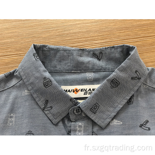 Chemise à manches courtes imprimé TC pour homme